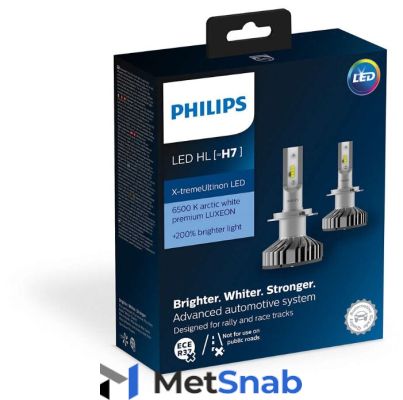 Лампа автомобильная светодиодная Philips X-tremeUltinon LED 12985BWX2 H7 12V 25W 2 шт.