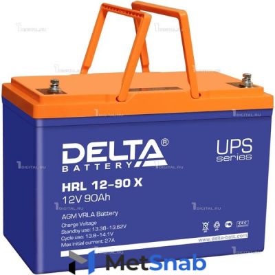Аккумулятор DELTA HRL 12-90 X (12В, 90Ач / 12V, 90Ah / вывод под болт М6) (UPS серия)
