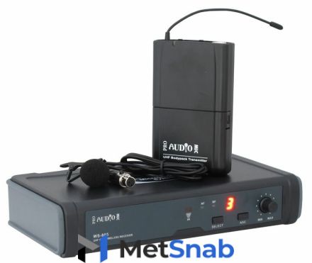 PROAUDIO WS-805PT радиосистема с одним петличным микрофоном LM-10B, UHF, 16 каналов, пластиковый кейс