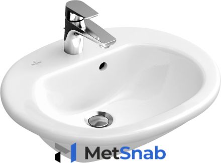 Мебельная раковина Villeroy & Boch O Novo 416055R1 55 с покрытием CeramicPlus альпийский белый