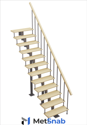 Модульная лестница Стандарт прямой марш h=2250-2350мм