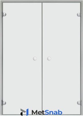 Дверь для турецкой парной Harvia 13х21 (двойная, прозрачная, коробка алюминий)